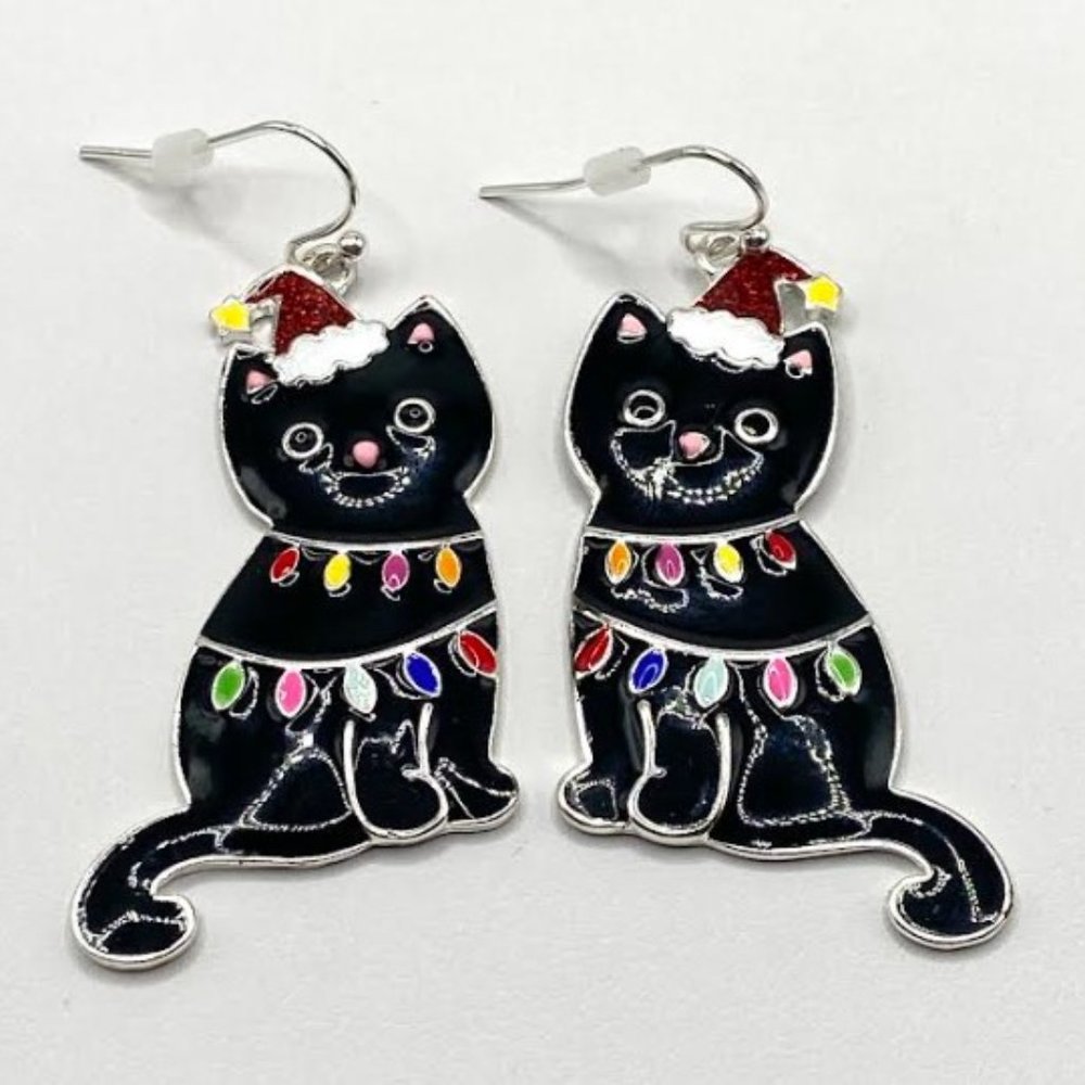 Christmas Kitty Earrings